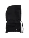 Msgm Textured Drawstring Hat In Faux Fur In Black