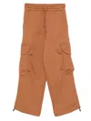 Msgm Logo-detail Cargo Trousers In Brown
