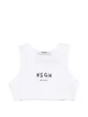 Msgm Logo-detail Crop Top In White