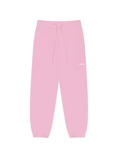Msgm Logo-detail Drawstring Track Pants In Pink