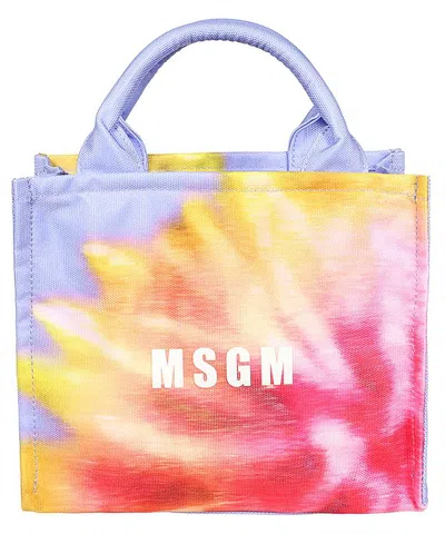 Msgm Logo Detail Handbag In Multi