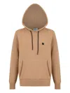 Msgm Logo-detail Hooded Sweater In Brown