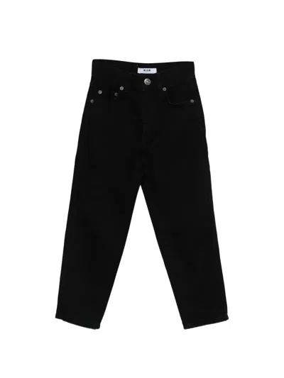 Msgm Logo-detail Jeans In Black