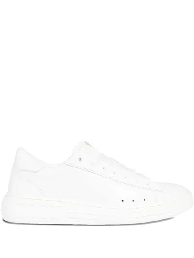 Msgm Logo-detail Leather Sneakers In White