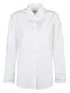 Msgm Button-down Regular Cut Shirt With Minimalist Design In White