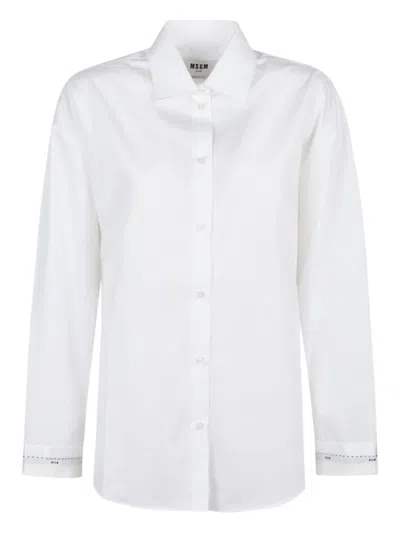 MSGM LOGO-DETAIL LONG-SLEEVE SHIRT