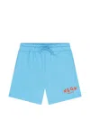 Msgm Logo-detail Shorts In Blue