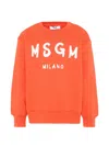 Msgm Logo-detail Sweatshirt In Brown