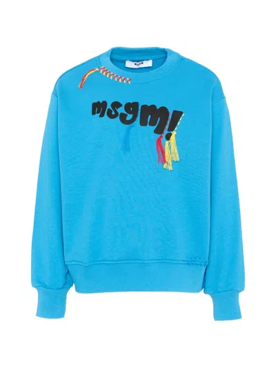 Msgm Kids' Logo-detail Sweatshirt In Brown
