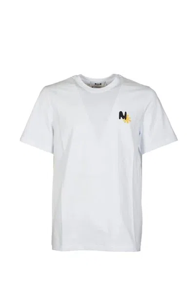 Msgm Logo Detail T-shirt In White