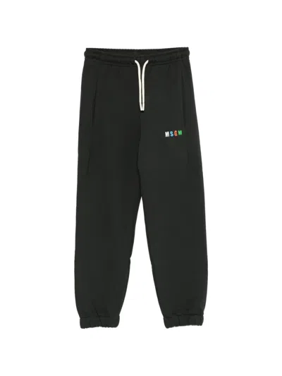 Msgm Logo-detail Track Pants In Black