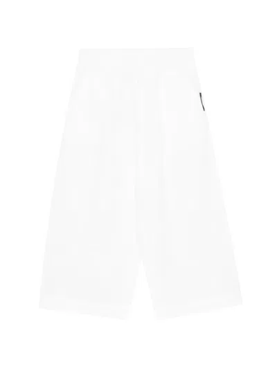 Msgm Kids' Logo-detail Trousers In White