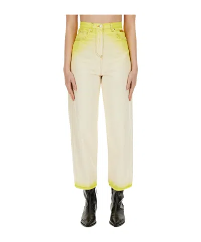 MSGM MSGM LOGO DETAILED CROPPED JEANS