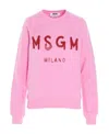 Msgm Logo Details Hoodie In Pink