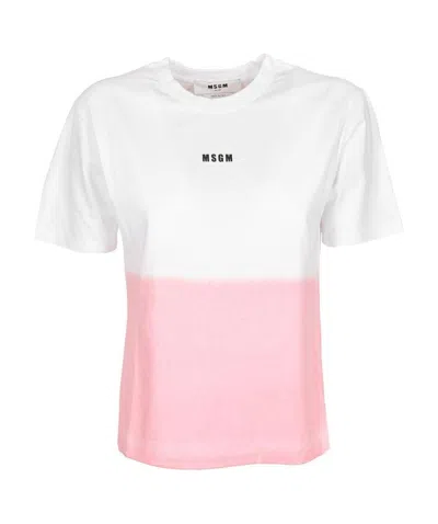 Msgm Logo Details Short-sleeved T-shirt In White