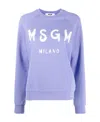 Msgm Logo Details Sweater In Blue