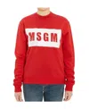 Msgm Logo Details Sweater In Red