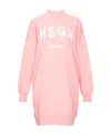 Msgm Logo Details Sweater-style Dress In Pink