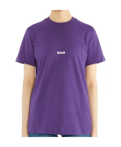 Msgm Logo Details T-shirt In Purple