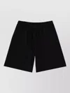 Msgm Logo Drawstring Shorts And Back Pocket In Black