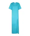 Msgm Woman Maxi Dress Azure Size M Cotton In Blue