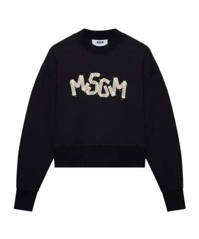 MSGM MSGM LOGO EMBELLISHED SWEATSHIRT