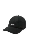Msgm Logo-embossed Baseball Cap In Black