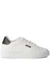 Msgm Logo-embossed Leather Sneakers In White