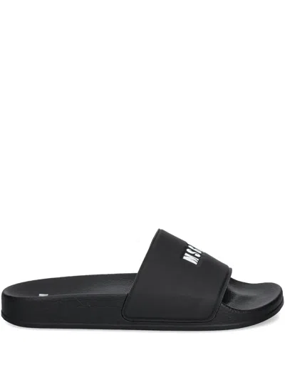 Msgm 15mm Rubber Pool Slide Sandals In Black
