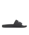 Msgm Logo Flat Sole Slide Sandal In Black