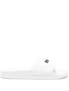 Msgm Logo-embossed Slides In White