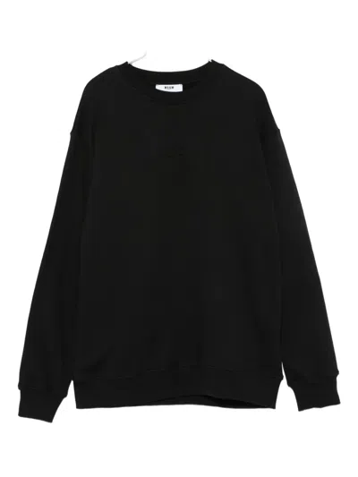 Msgm Kids' Logo-embossed Sweatshirt In Black