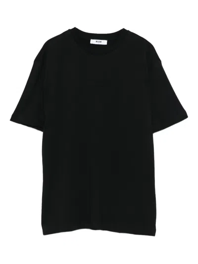 Msgm Logo-embossed T-shirt In Black