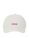 Msgm Logo Embroidered Baseball Cap In White