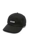 Msgm Classic Black Cap With Structured Crown And Adjustable Fit In Black