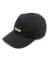 Msgm Logo Baseball Cap In Black