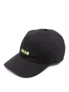Msgm Logo-embroidered Baseball Cap In Black