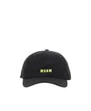 Msgm Logo-embroidered Baseball Cap In Black