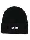 Msgm Beanie Hat In Black