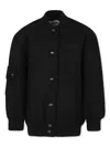 Msgm Logo-embroidered Bomber Jacket In Black