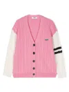 Msgm Logo-embroidered Cardigan In Pink