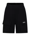 Msgm Logo-embroidered Cotton Bermuda Shorts In Black