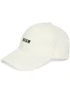 Msgm Logo-embroidered Cotton Cap In Weiss