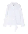 Msgm Logo-embroidered Cotton Poplin Shirt In White