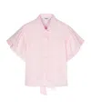 Msgm Logo-embroidered Cotton Shirt In Pink