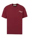 Msgm Logo-embroidered Cotton T-shirt In Red