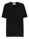 Msgm Logo-embroidered Cotton T-shirt In Black