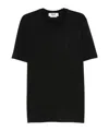 Msgm Logo-embroidered Cotton T-shirt In Black