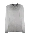 Msgm Logo-embroidered Cotton T-shirt In Gray