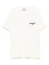 Msgm Embroidered Logo Cotton T-shirt In Neutral